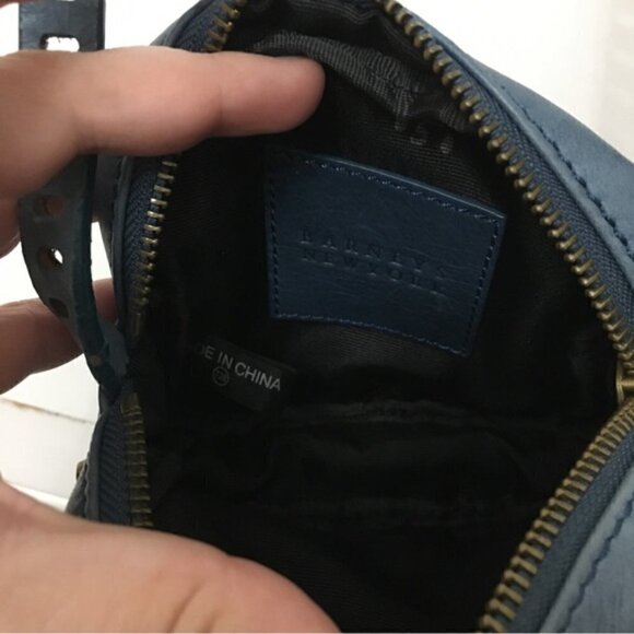 Barneys New York Blue Leather Studded Camera Bag Crossbody - Picture 6 of 11
